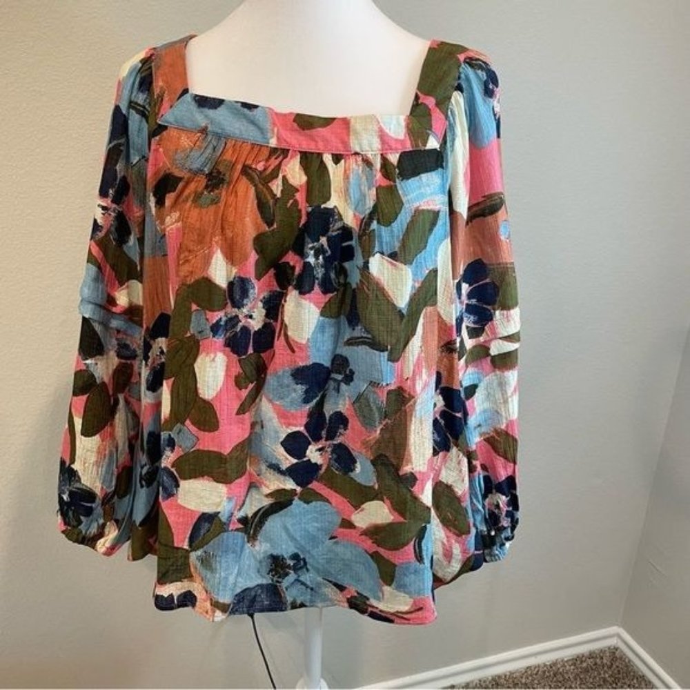 Zac & Rachel Multi Color Floral Blouse